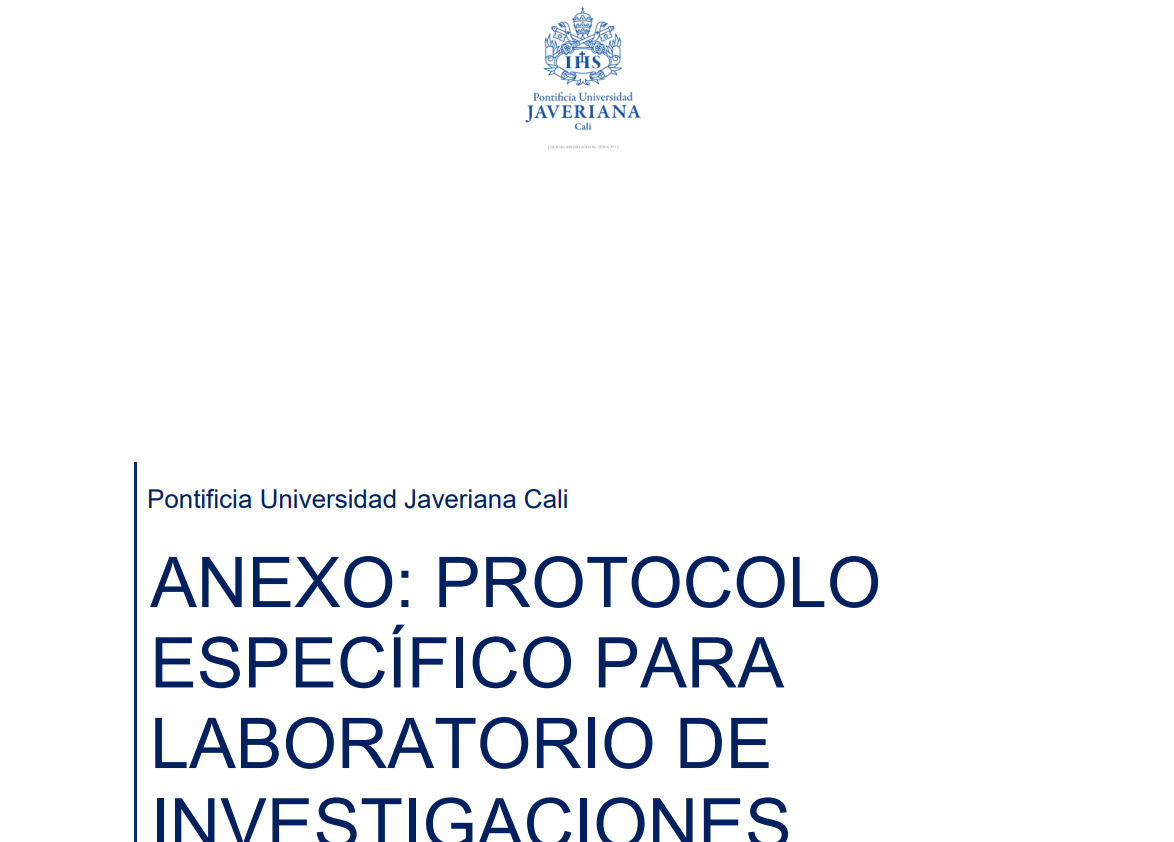 ANEXO: PROTOCOLO ESPECÍFICO PARA LABORATORIO DE INVESTIGACIONES AMBIENTALES