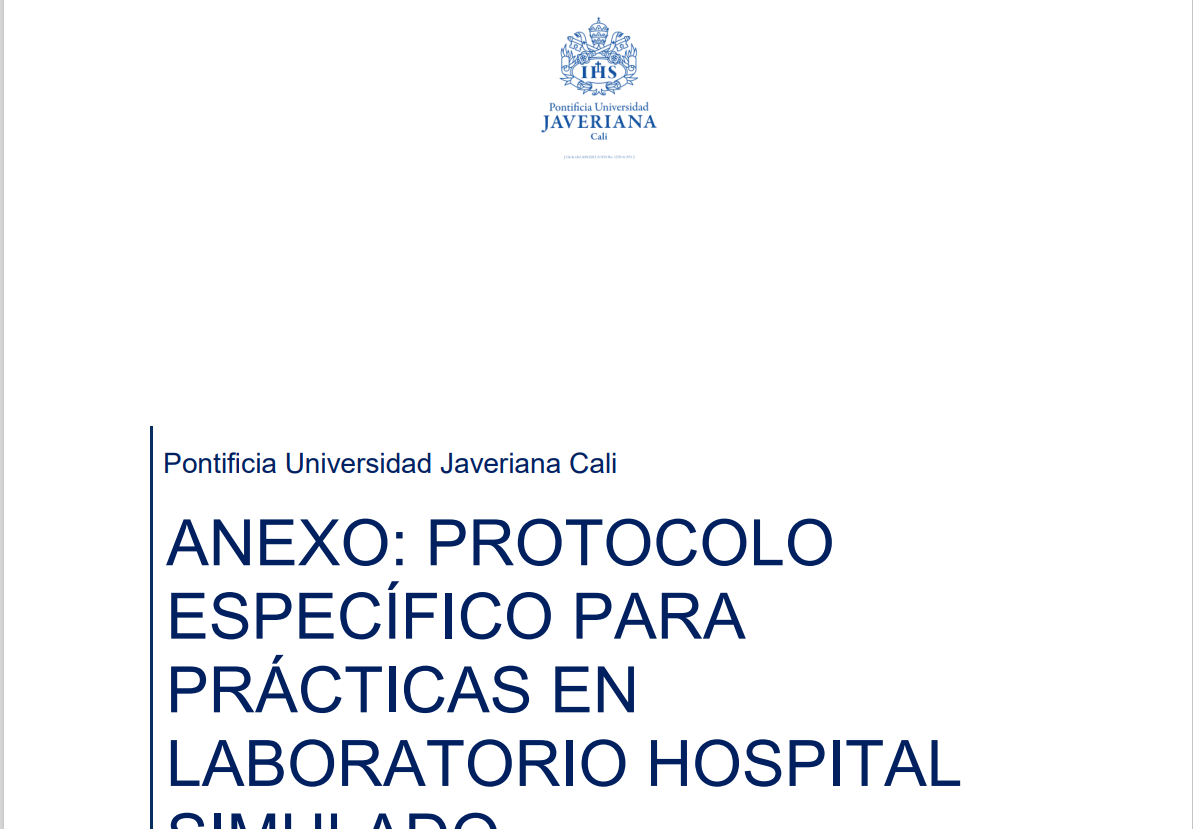 ANEXO: PROTOCOLO ESPECÍFICO PARA PRÁCTICAS EN LABORATORIO HOSPITAL SIMULADO