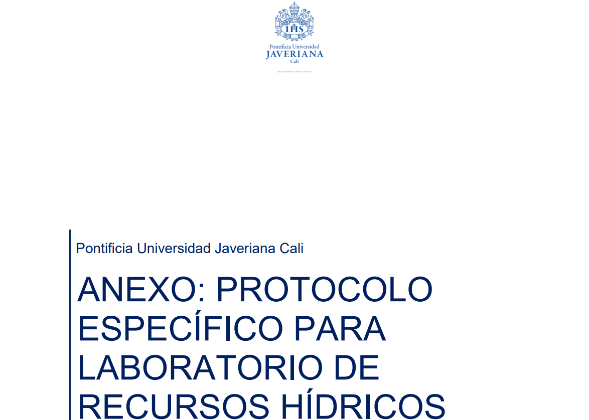 ANEXO: PROTOCOLO ESPECÍFICO PARA LABORATORIO DE RECURSOS HÍDRICOS