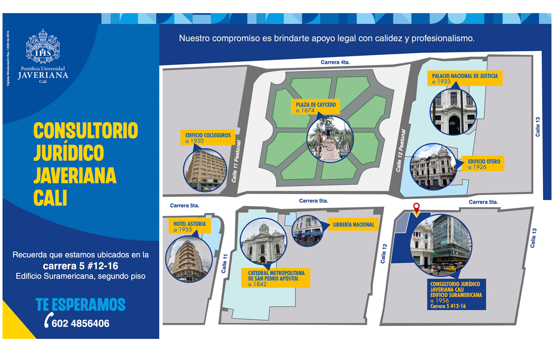 Mapa Consultorio Jurídico Javeriana Cali