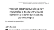 Procesos organizativos locales y regionales e institucionalidad: elementos a tener en cuenta en los acuerdos de paz