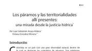 Los páramos y las territorialidades allí presentes: una mirada desde la justicia hídrica