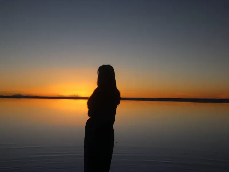 Fotografía Laura Bernal en el Salar de Uyuni