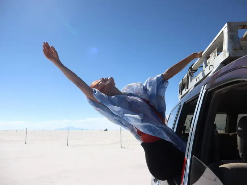 Fotografía Laura Bernal en el Salar de Uyuni